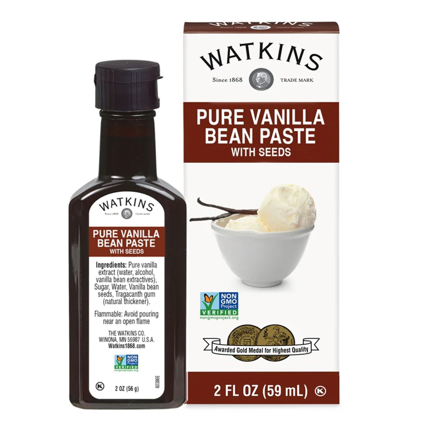 (Lot of 3) Watkins All Natural Original Gourmet Pure Vanilla Bean Paste 2oz NEW!