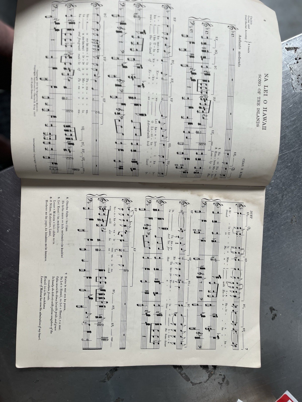 Vintage 1238 King's Book Of Hawaiian Melodies Sheet Music Charles E. King