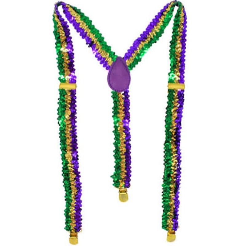 Mardi Gras Adjustable Sequin Suspenders
