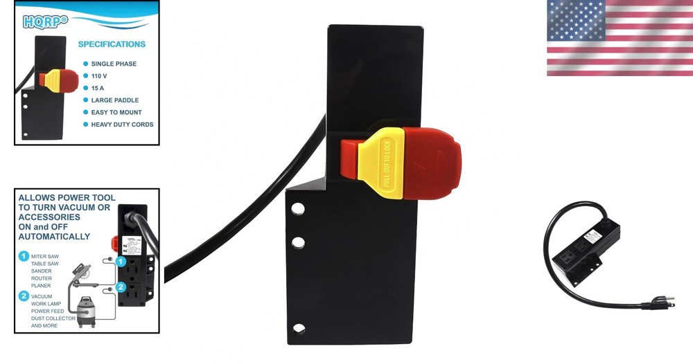 Convenient 15A Power Tool Switch with Dust Control for Workshop Efficiency