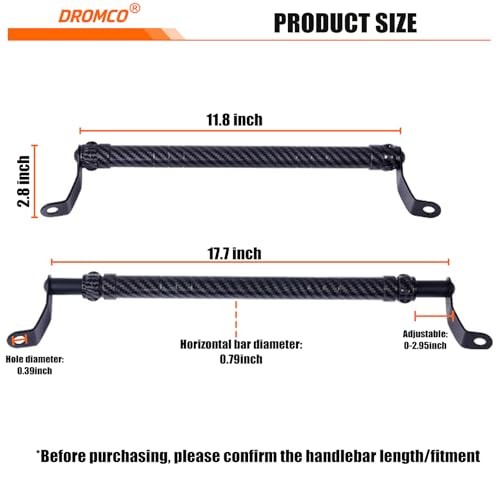 Motorcycle Handlebar Extender Extensions, 11.8"- 17.7" Adjustable