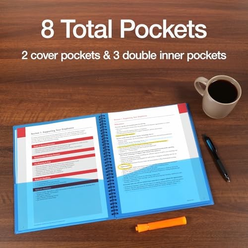 Poly 8-Organizer, Letter Size Folder, Durable Translucent Poly, Wire Pocket