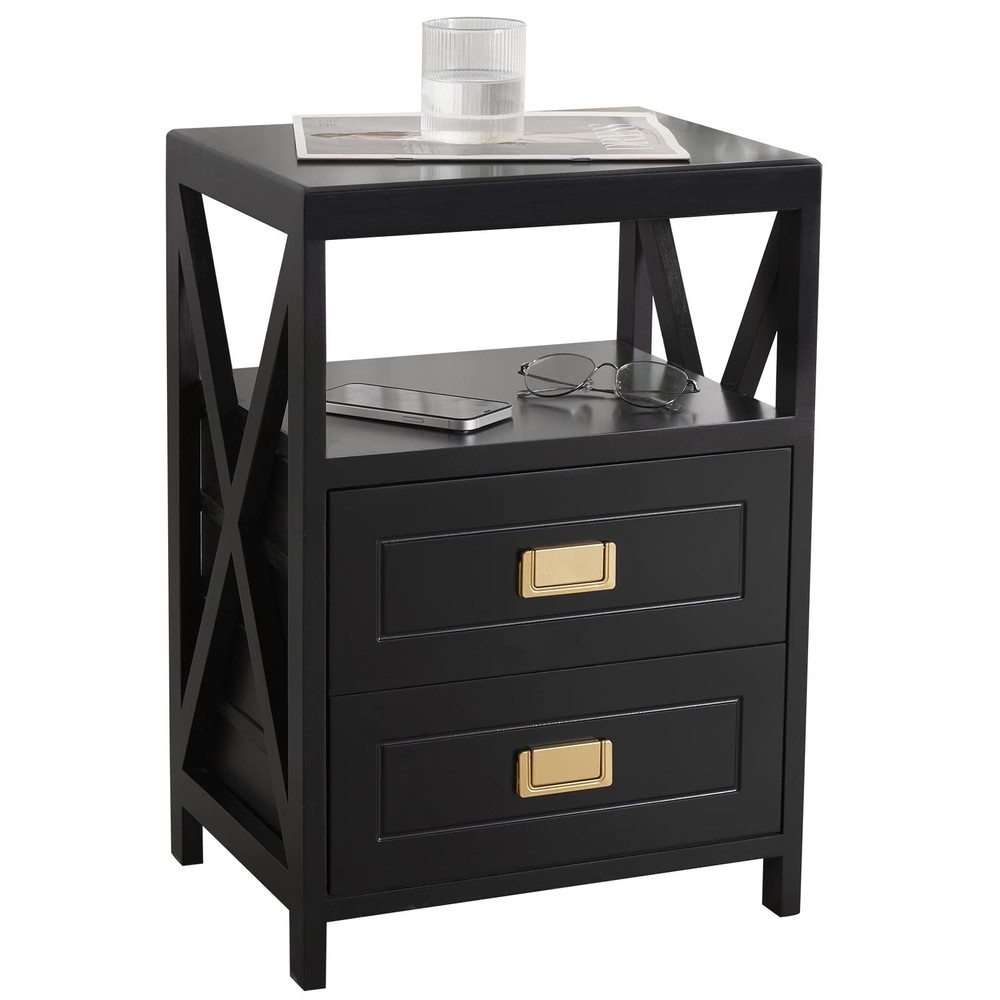 Small End Table Fully Assembled, Little Nightstand No Assembly Required, Pre-...