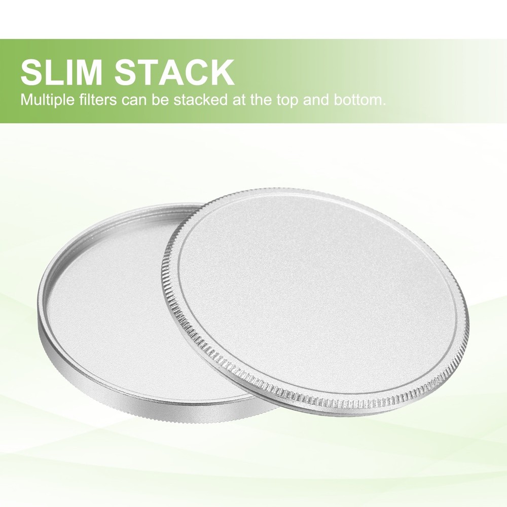 43mm Metal Lens Cap Universal Lens Filter Stack Cap Slim Stack Silver