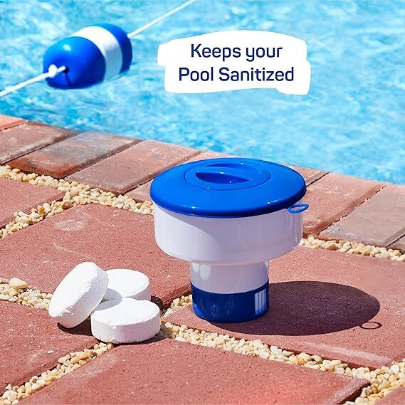 7" Diameter Pool Chlorine Floater with Adjustable Flow Vents for Pools Fits 3"