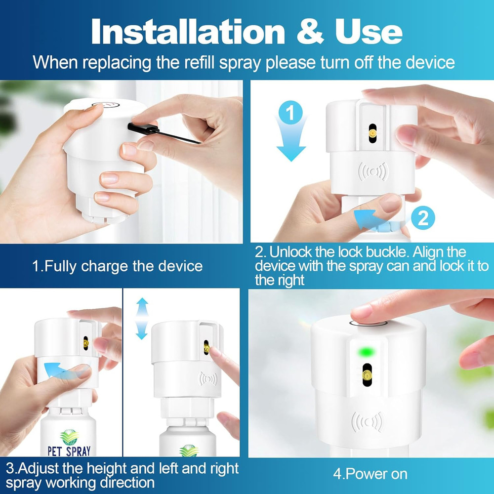 Cat Spray Deterrent System[2 Pack], Motion Activated Cat System, Pet Spray Deter