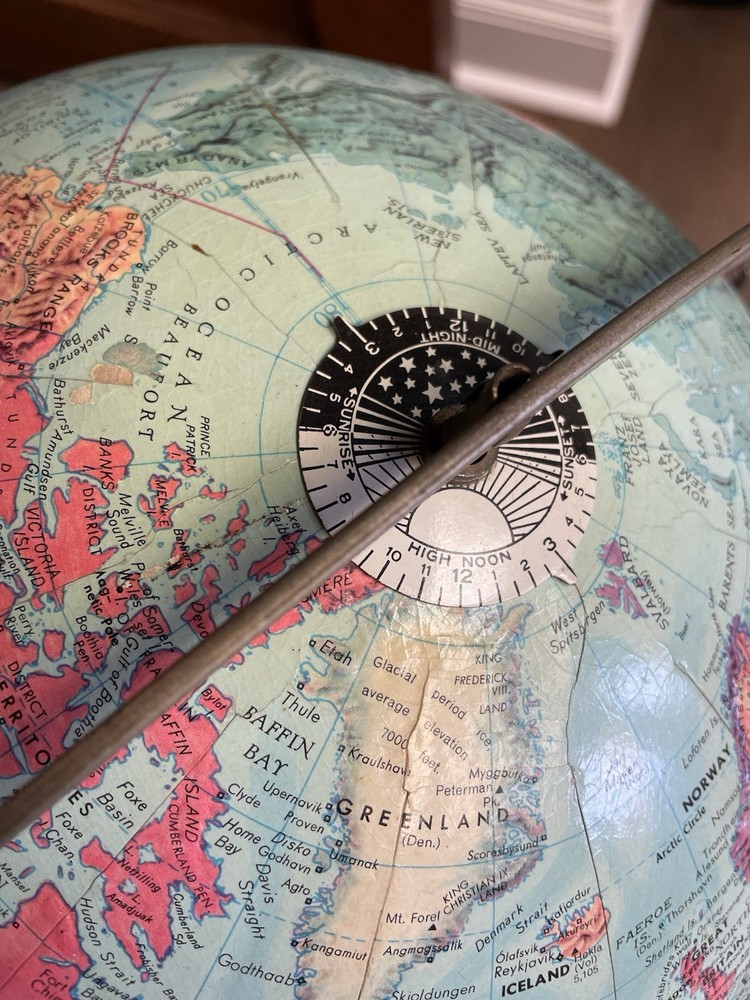Vintage 1950's 12" Standing Replogle Stereo Relief Globe