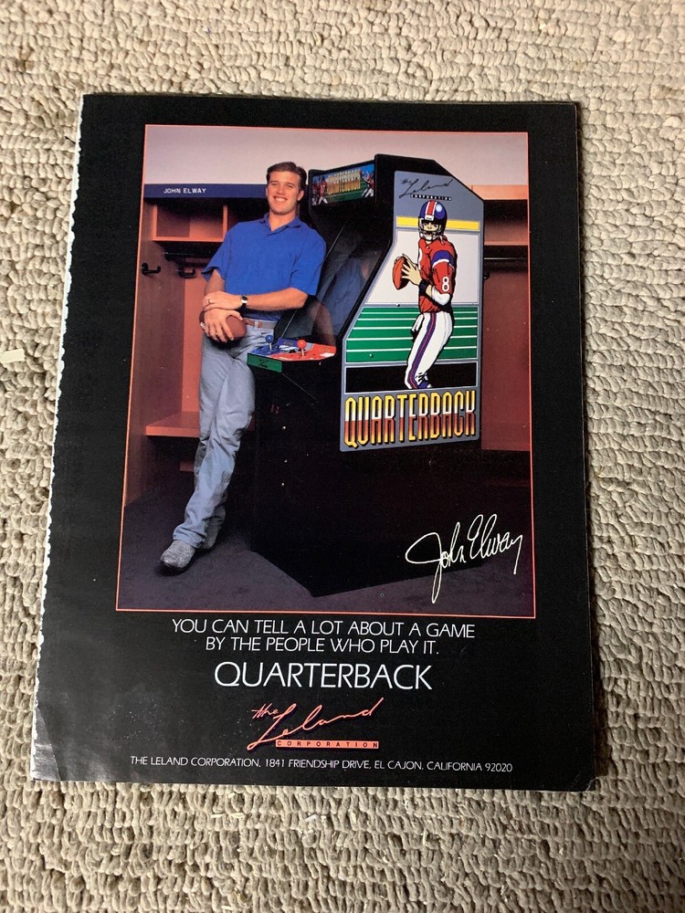 Original 1988 ad Blasteroids Atari Quarterback John Elway ARCADE Game FLYER