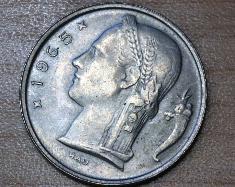 1965 Belgium 5 Francs Dutch text