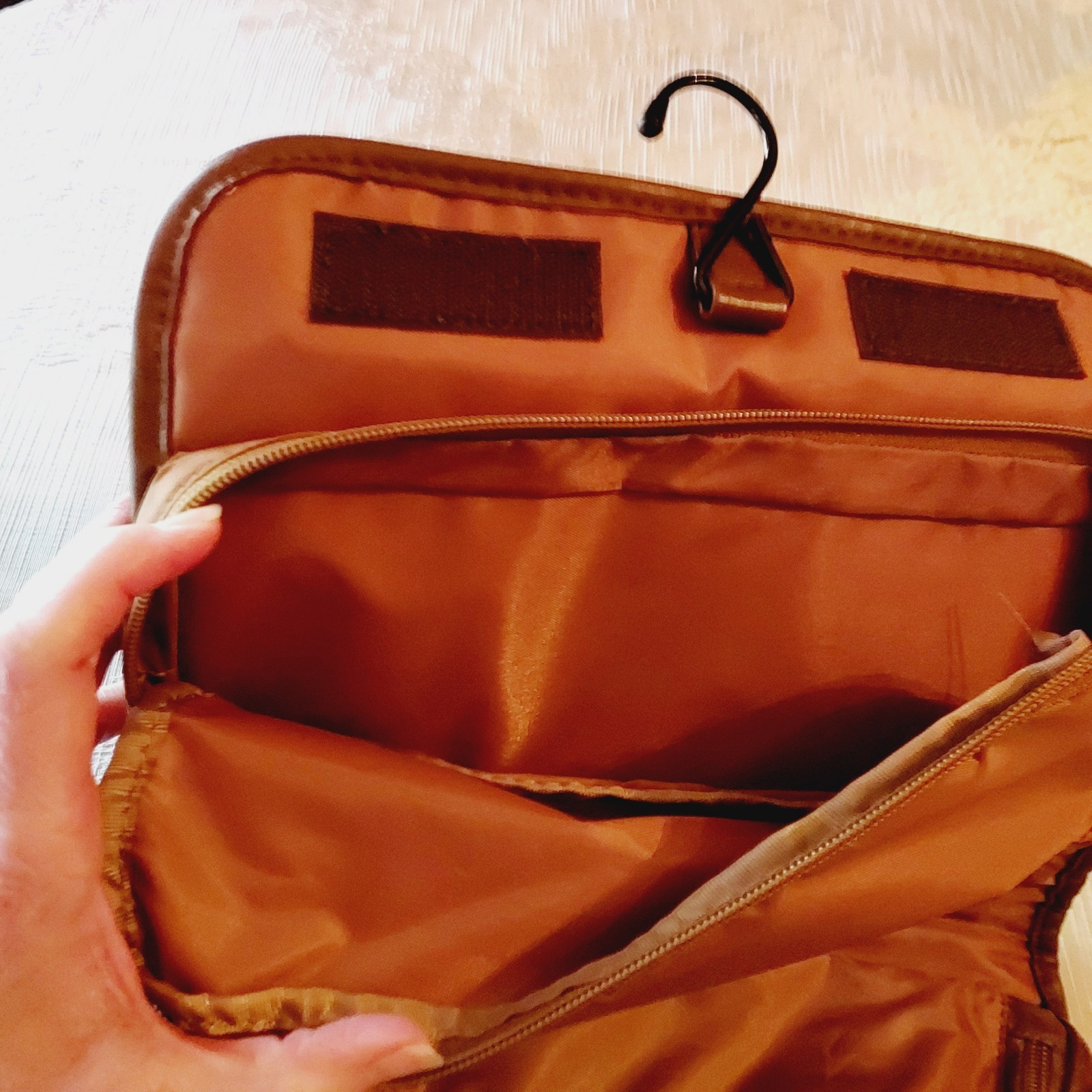 Chaps Ralph Lauren Toiletry Canvas Leather Trim Hang Travel Bag Mens Womens Vtg