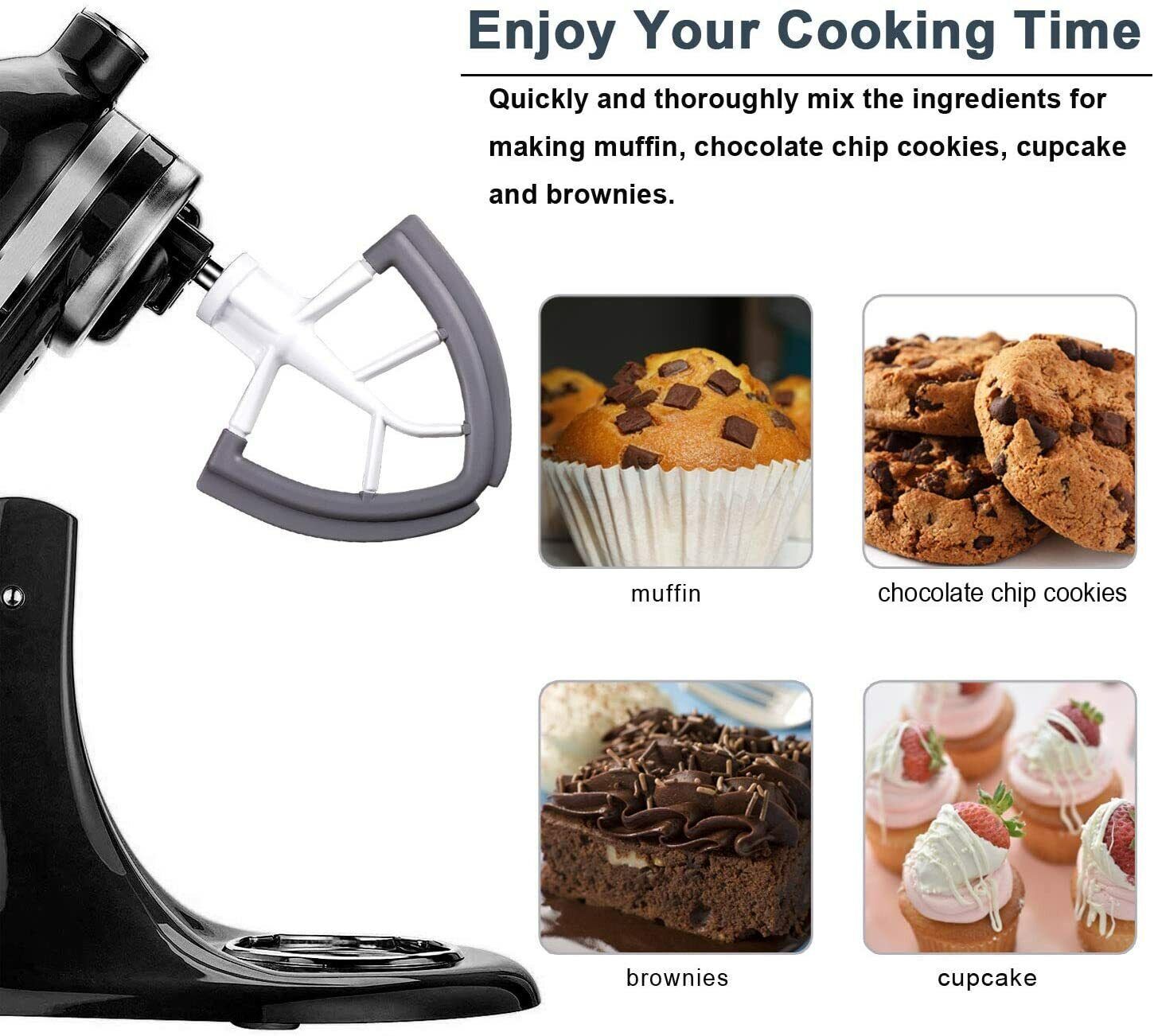 1PC4.5/5QT Kitchen Aid Mixer Flex Edge Beater Flat Paddle Beater Attachments
