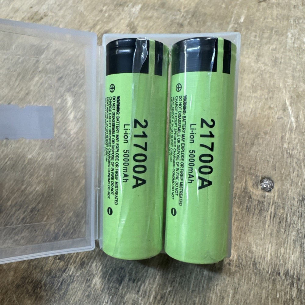 21700 Battery Case Set 5000 mAh for Flashlight - 2 Pack
