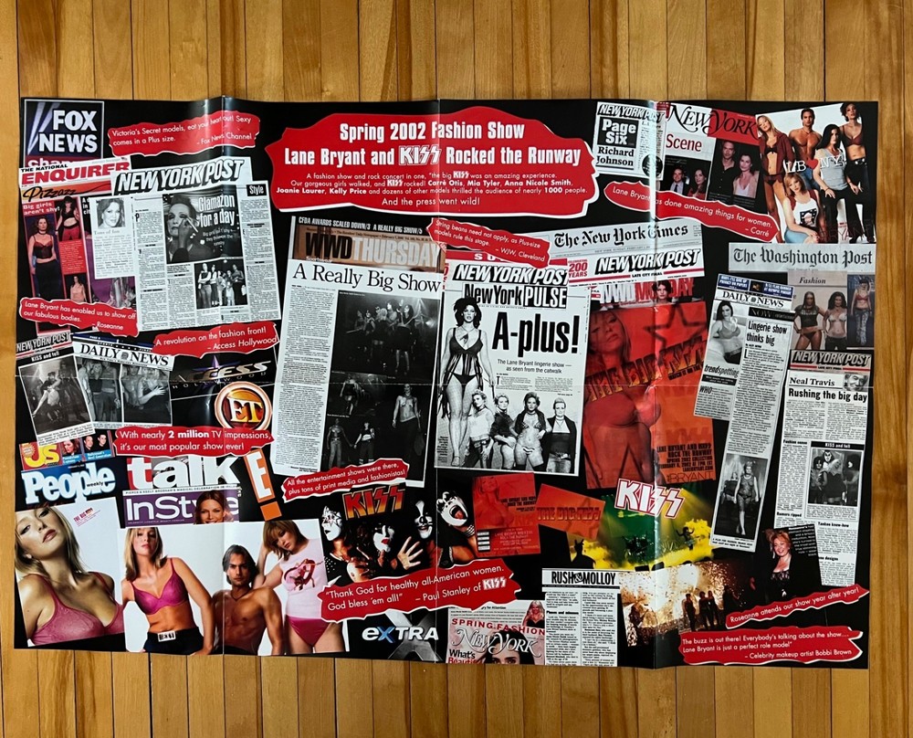 THE BIG KISS Lane Bryant Rock The Runway 2002. PR Poster-RARE!