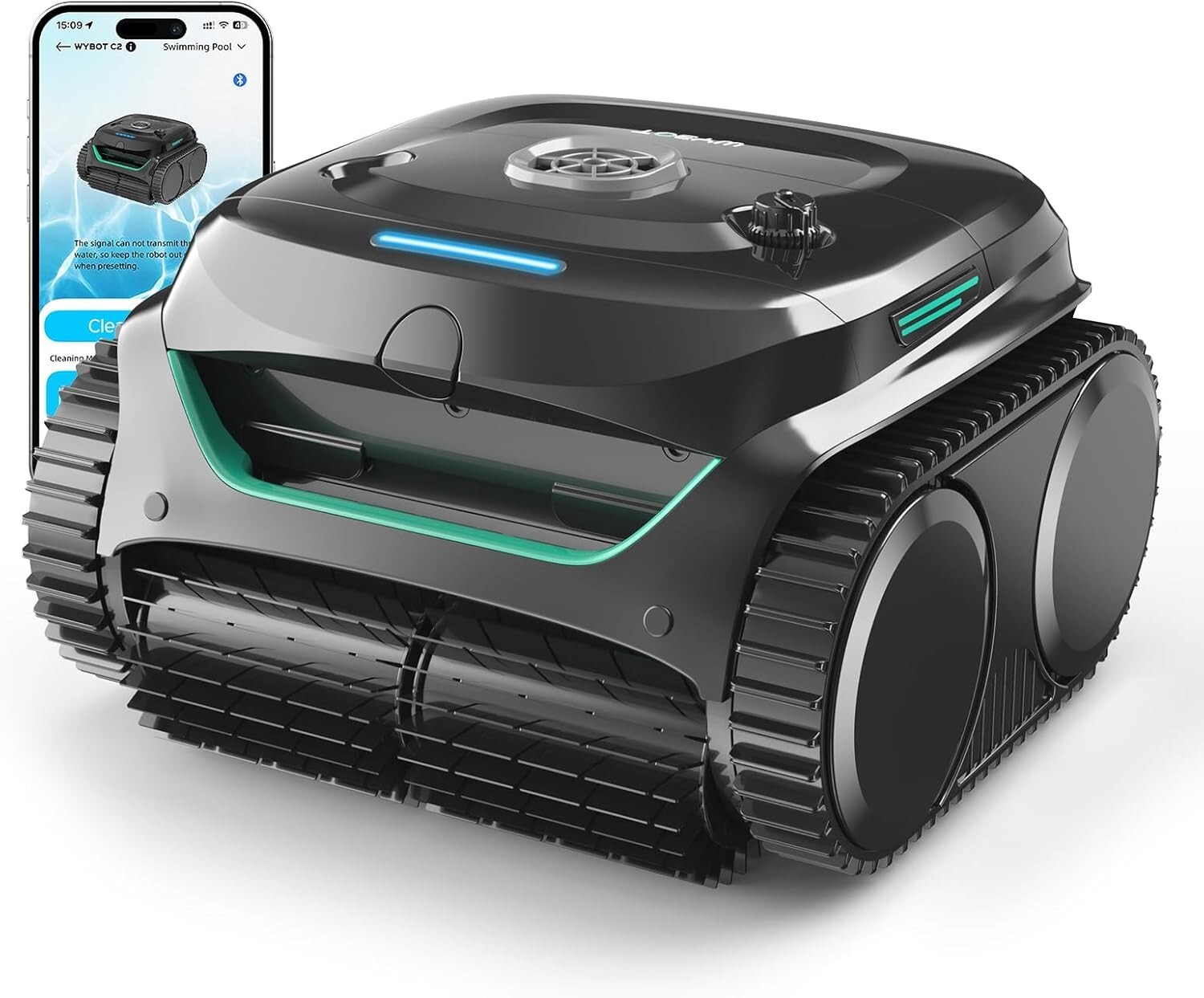 WYBOT C2 Robotic Pool Cleaner, Cordless Pool Vacuum for Inground Pools