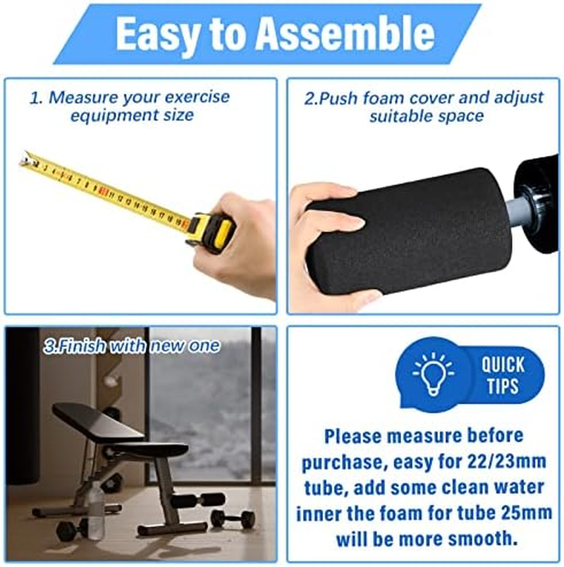 4 Pack Foam Foot Pads Rollers Replacement for Weight Bench Exercise Machines