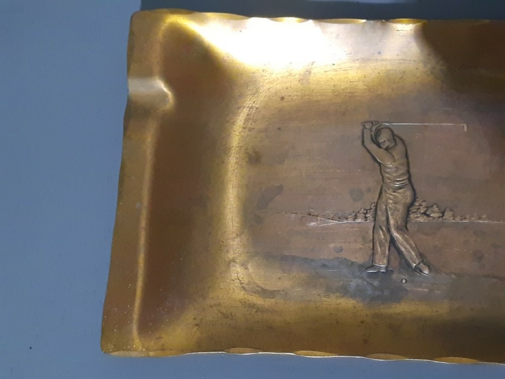 Wendell August Forge Solid Bronze Ashtray Plate Golf Hovis Screwlock