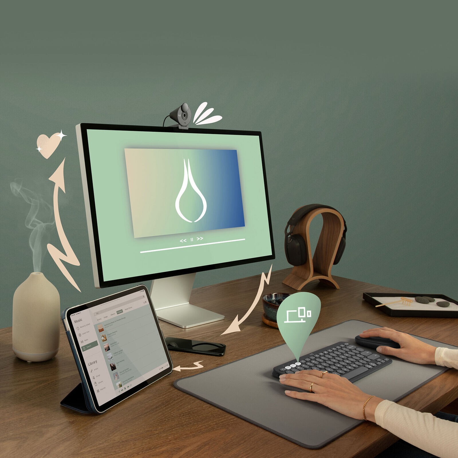 Logitech Pebble 2 Combo Compact Wireless Keyboard & Mouse 920-012061