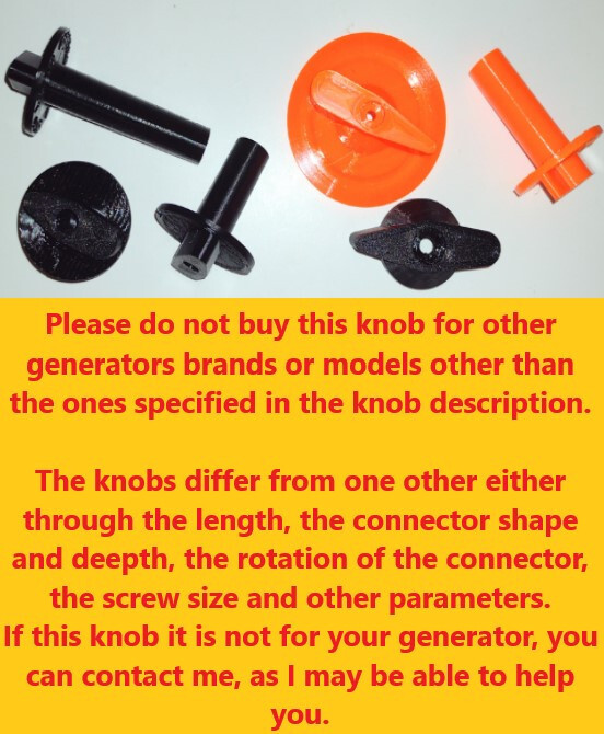 Champion 2000w stackable generator knob fuel switch + screw - 3D print part