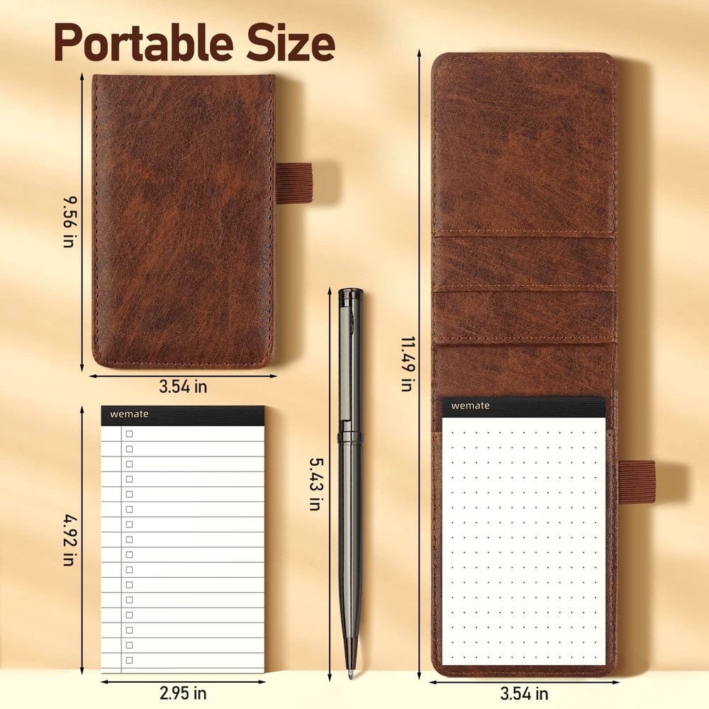 3x5 Inch Small Notepad Holder with 8 Pack 30 Sheets Notepad Refill and Pen