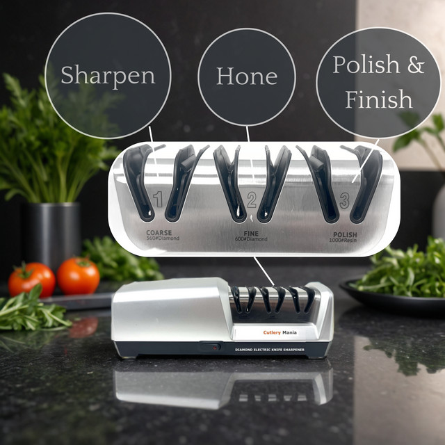Electric Knife Sharpener New Silver