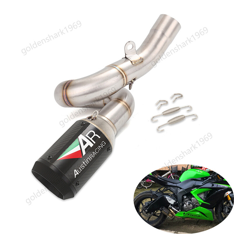 For Kawasaki Ninja ZX6R ZX636 2009-2023 Exhaust Pipe Mid Pipe Muffler Tips 160mm