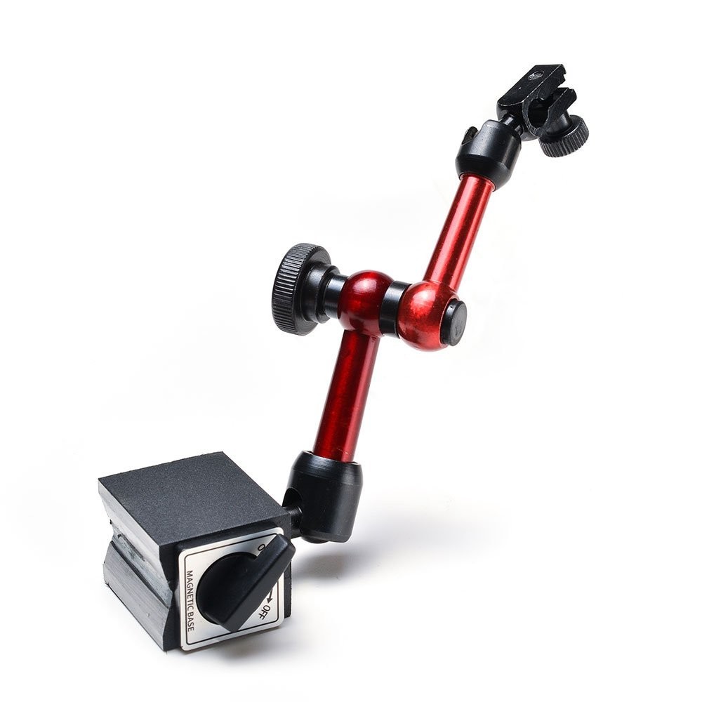 3-Joint Red Adjustable Magnetic Base Holder for Digital Dial Indicator
