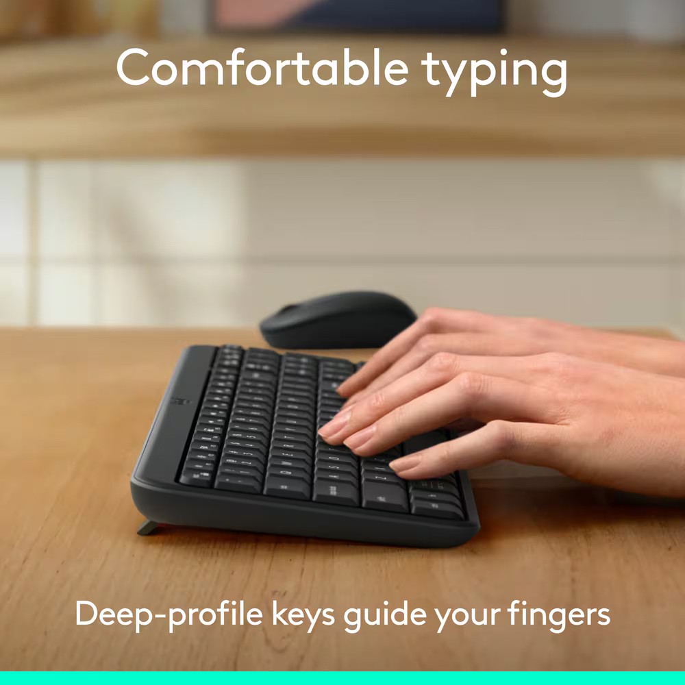 Logitech - MK250 Full-size Bluetooth Wireless Keyboard and Mouse Combo for Wi...