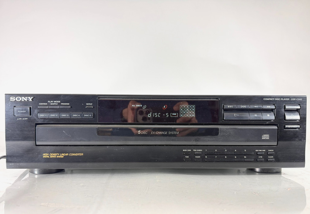 Sony CDP-C245 5-Disc CD Player Changer High Density Linear Converter