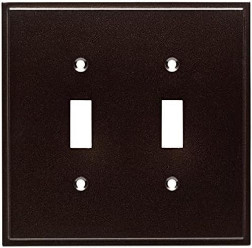 Simple Step Double Switch Wallplate Cocoa Bronze