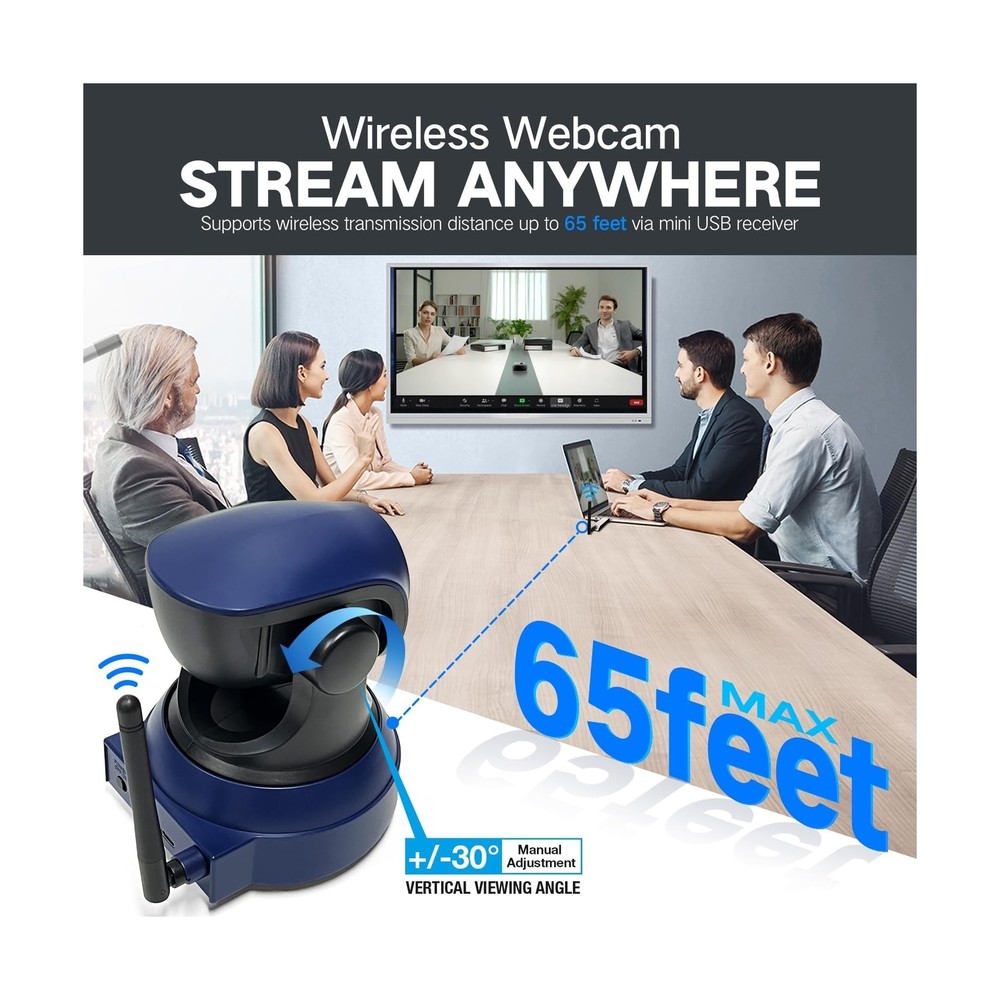 Gsou Wireless Webcam/Wireless Streaming Camera, 1080P HD Webcam/USB Plug and ...