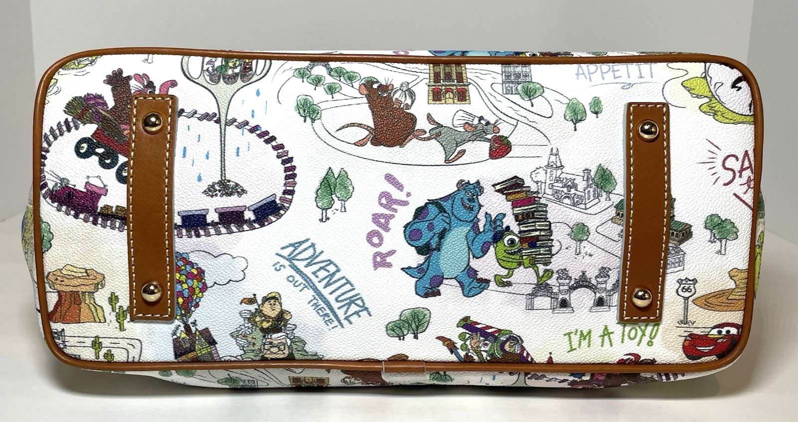 New Disney Parks Dooney & Bourke Pixar Maps Tote Bag Purse Exact Bag Pictured