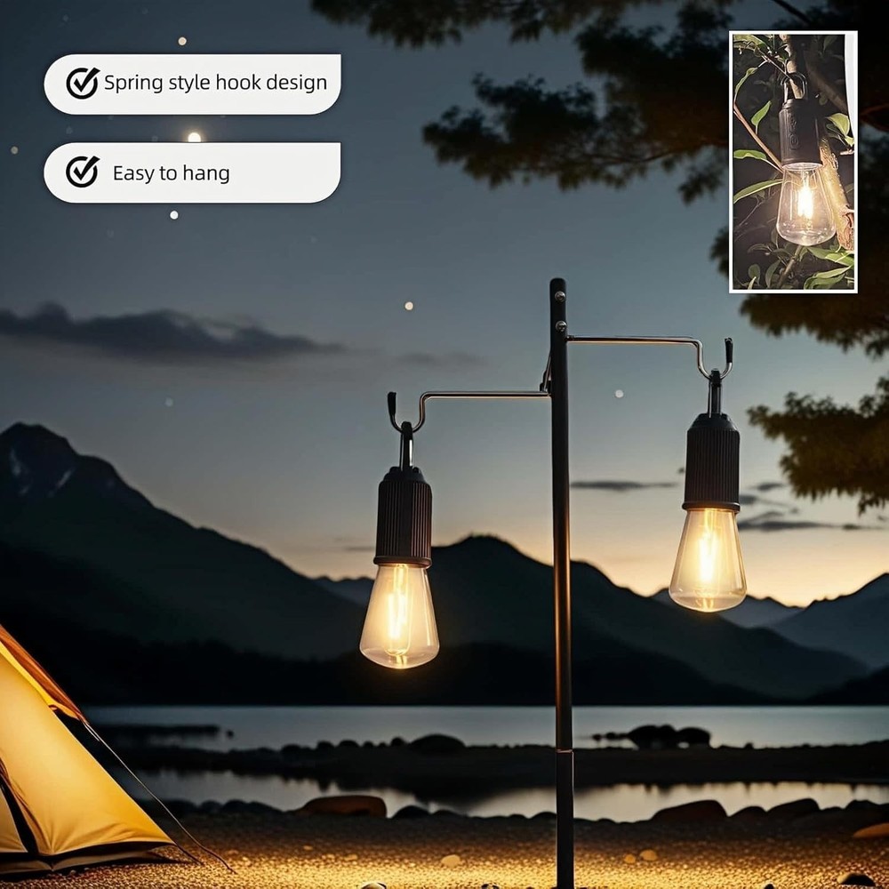 Versatile Hanging Camping Lantern - Lightweight, Rechargeable, and Durable