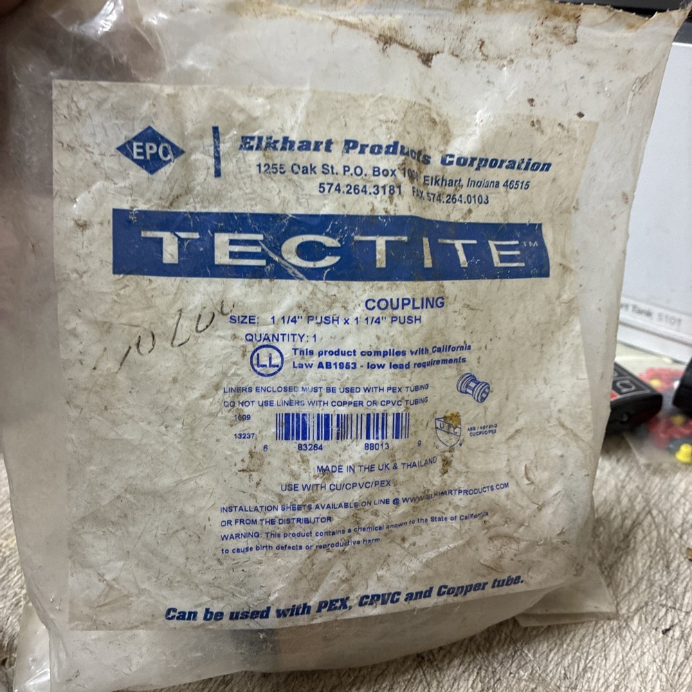 Tectite 1 1/4” Brass Push-to-Connect Coupling