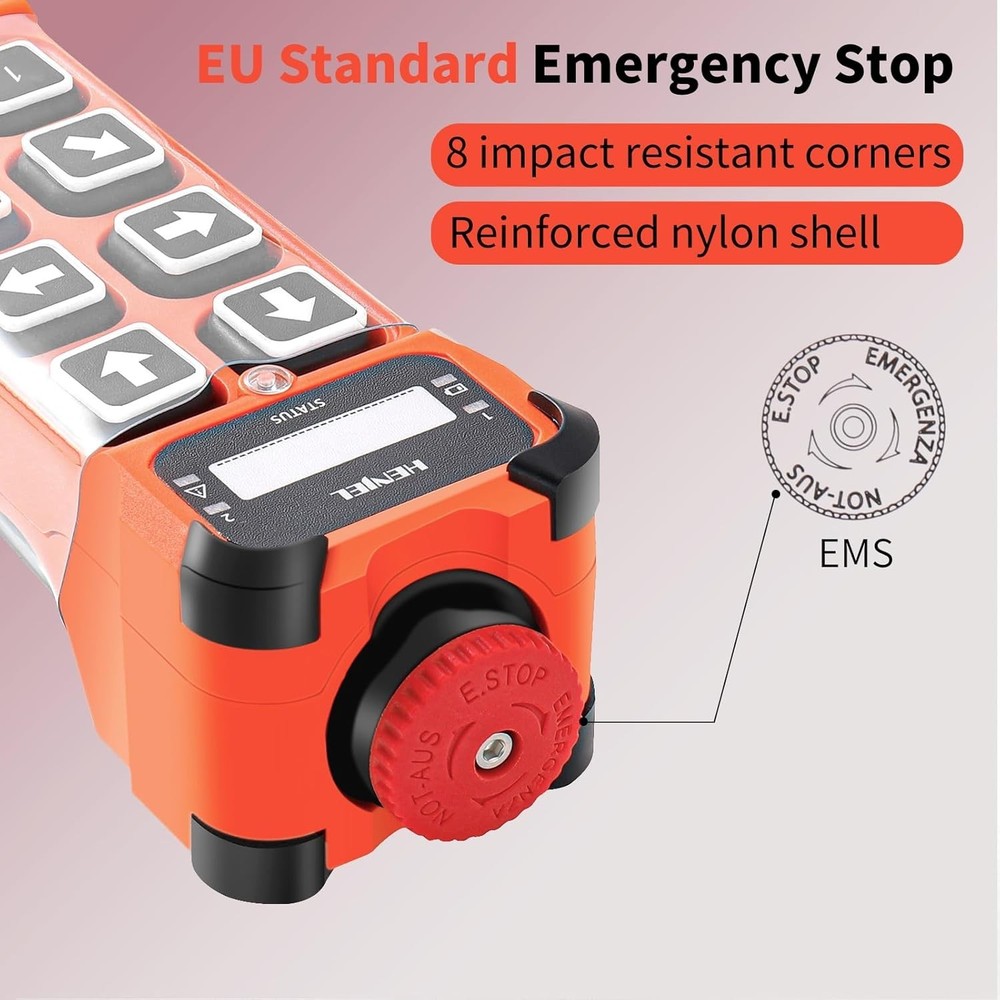 Ergonomic Wireless Crane Remote - , 100m Range, Easy Pairing & Reprogramming