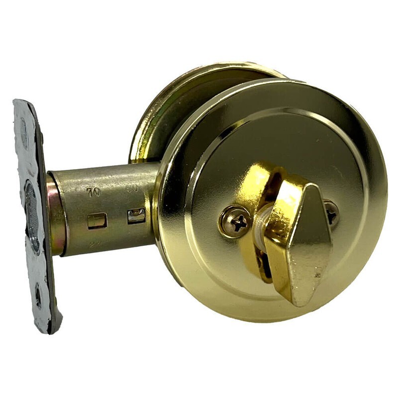 GOLD POLISHED BRASS DEADBOLT, CONTRACTOR-GRADE DEADBOLT 44535