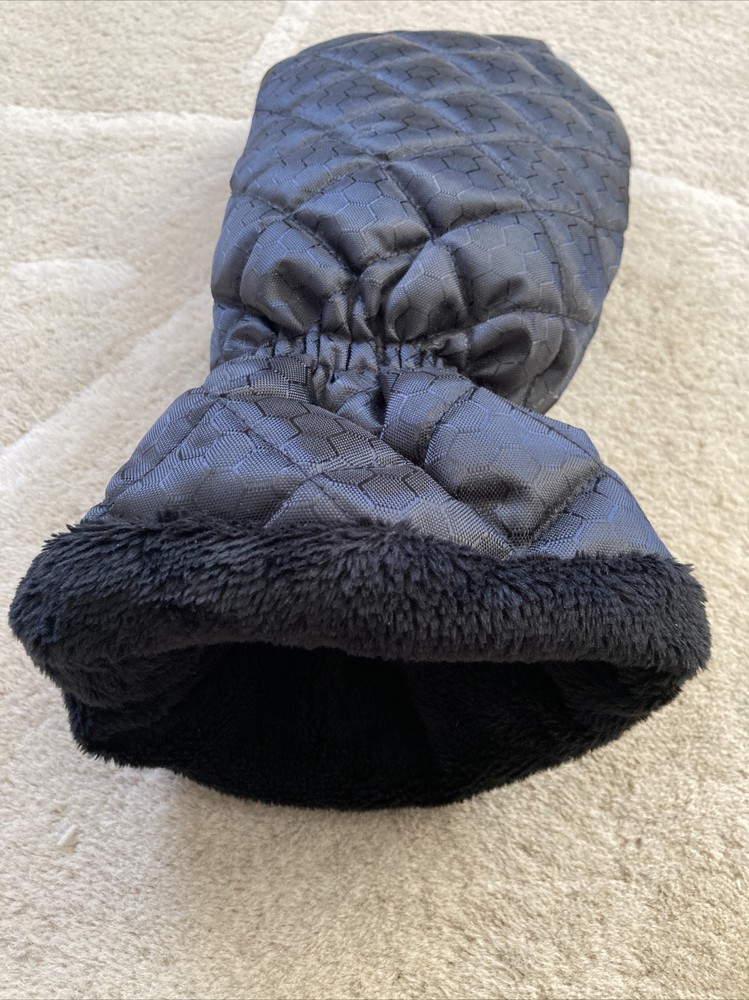 HANDHELD ICE SCRAPER MITT BLACK FUR LINED NWOT