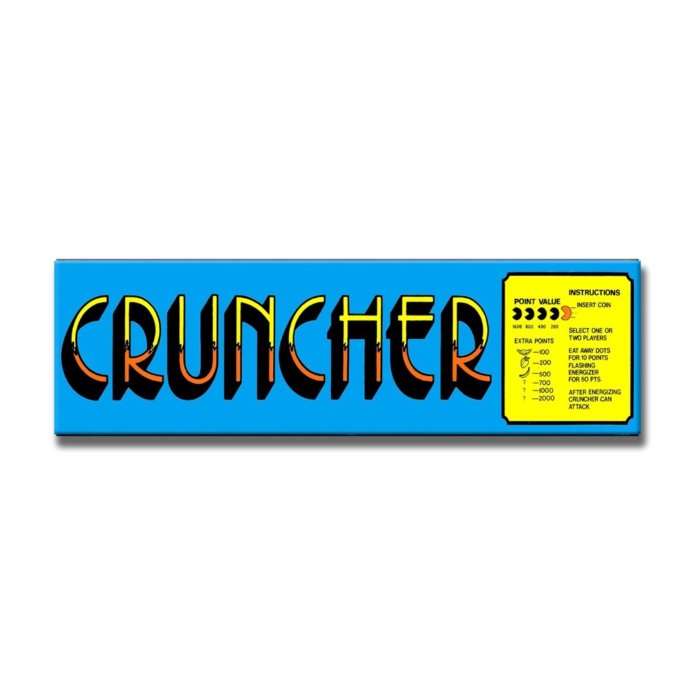 Cruncher Premium Arcade Marquee Insert Reproduction Header/Backlit Sign