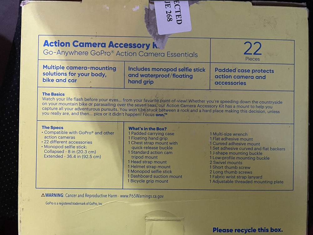 Focus 22 piece Action Camera Accessory Kit Compatible w/ Go Pro