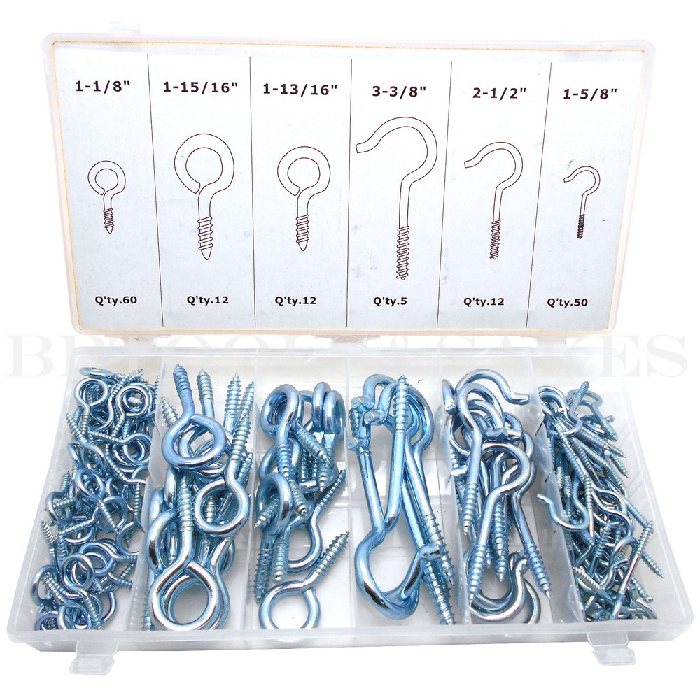 151 Pc Eye Bolt Assortment Set Eyelet Hook Assorted Eye Screw