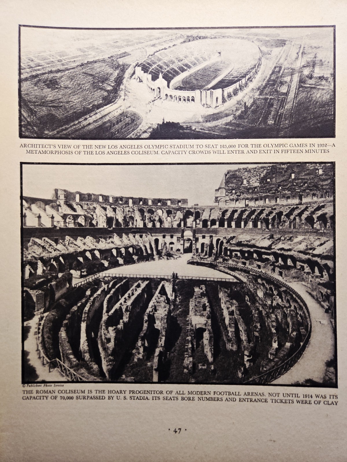 1930 American Stadia Magazine Article - Hollywood Yale Rose Bowl Soldier Field