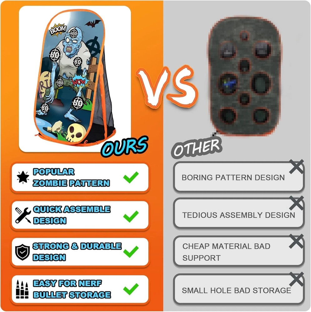 Toy Foam Blaster Shooting Practice Target Compatible with Nerf Toy Blasters -...
