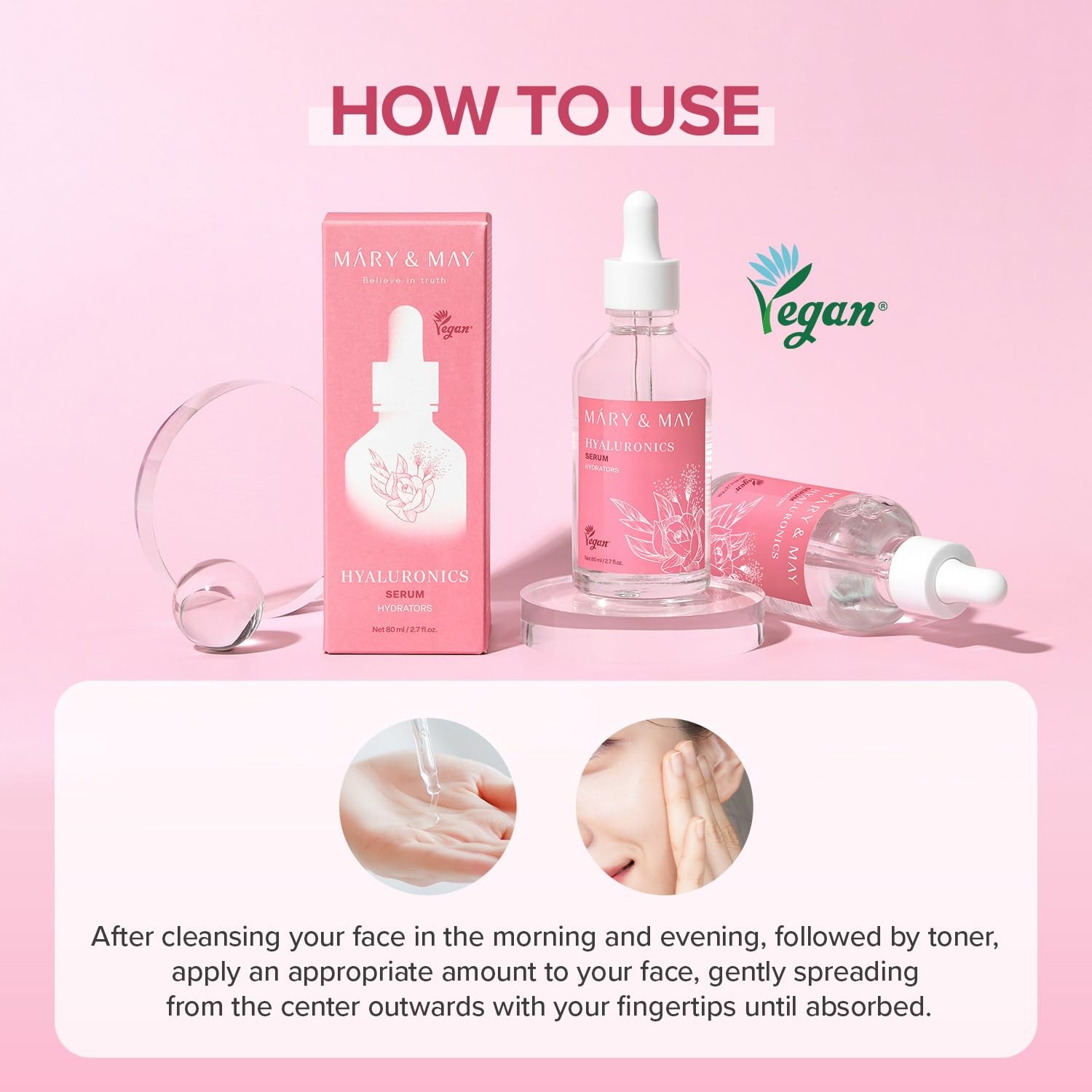 Mary&May Hyaluronics Serum with 6 Types of Hyaluronic Acid Complex for Deep Hydr