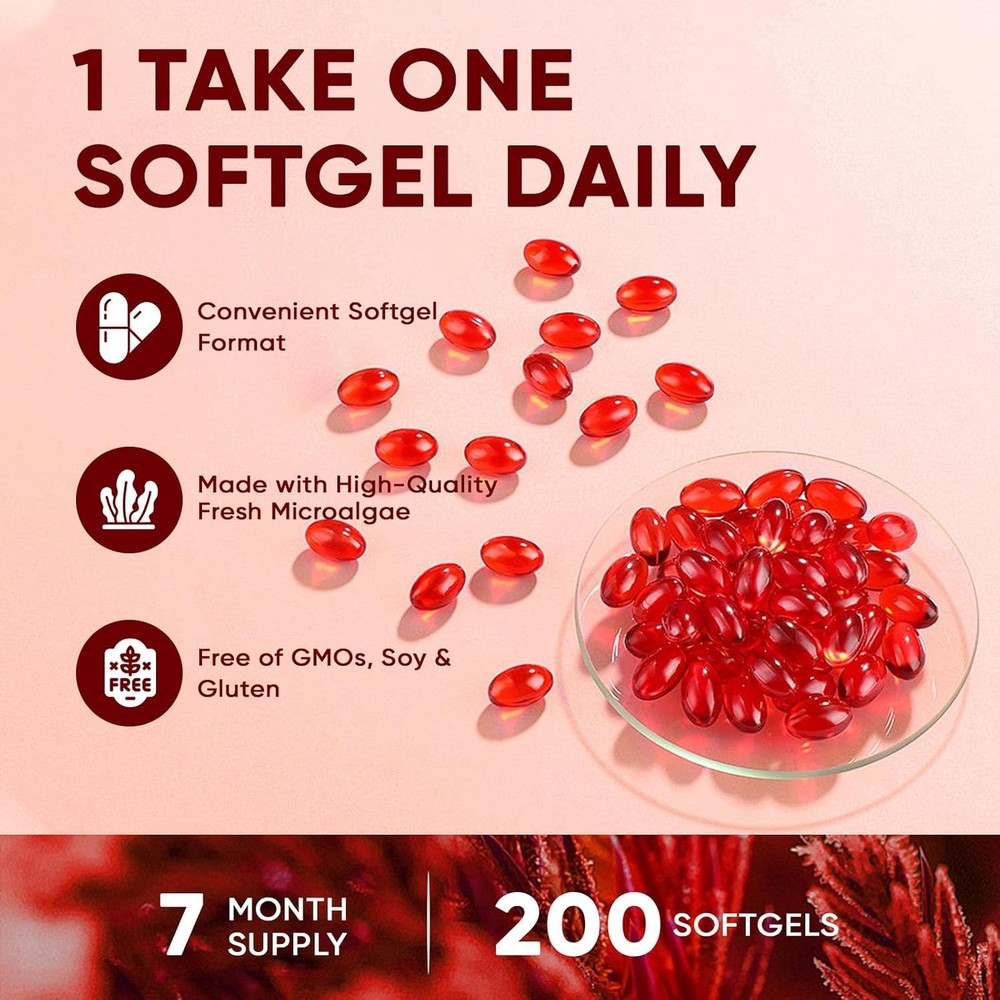 Astaxanthin 240 Softgels High Potency Antioxidant Supplement Immune Support