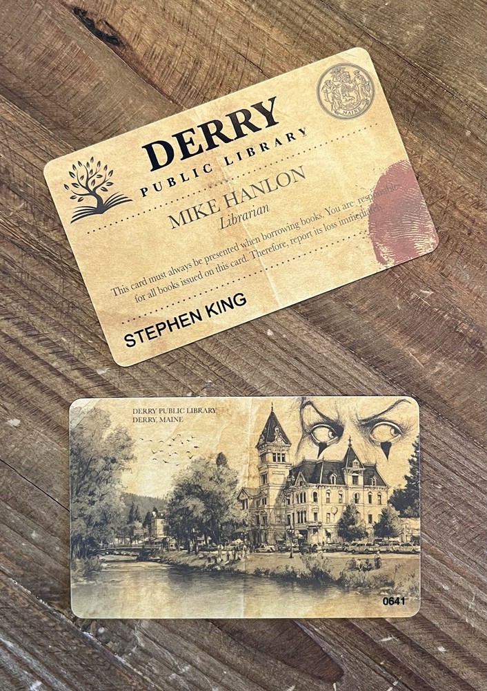 STEPHEN KING Derry Library Card / Mike Halnon, IT