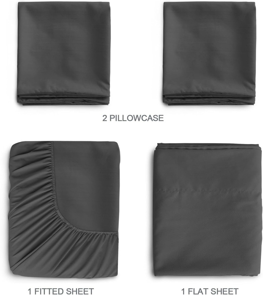 Split Top King Sheet Set for Adjustable Bed 4 Piece Bed Sheet Set Deep Pocket