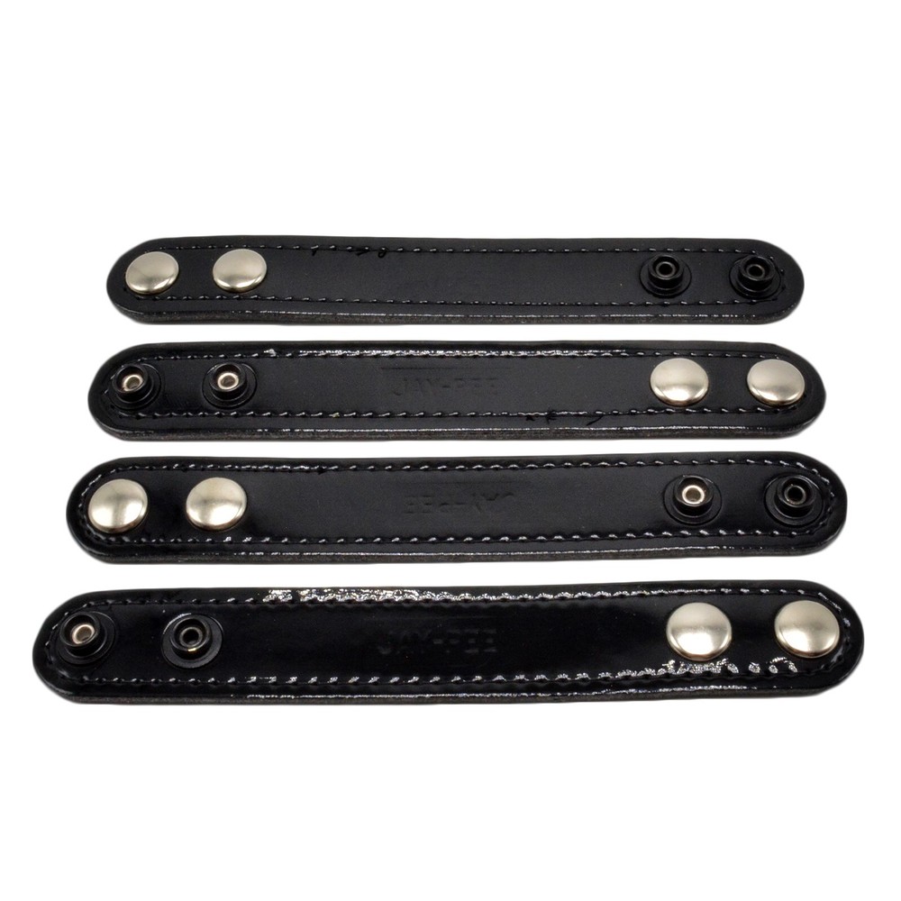 Jay-Pee Leather Clarino High Gloss 1" Belt Keeper Loop - 4 Pack Chrome Snap