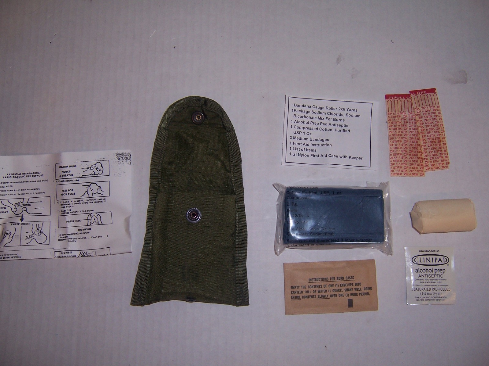Four New complete Nylon First aid kit US military genuine GI surplus small