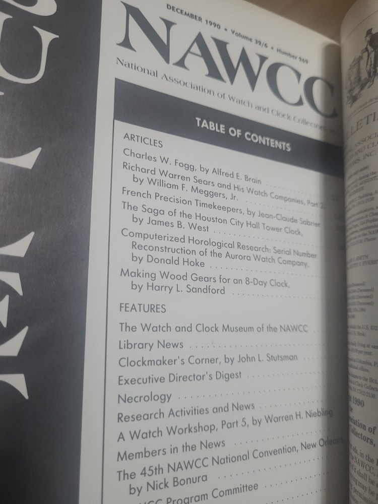 NAWCC Bulletin Dec. 1990 Issue #269 Clock
