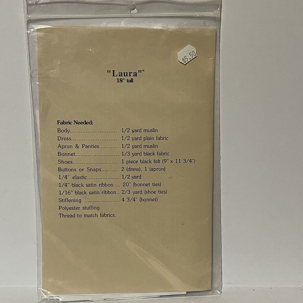 Country Craft Cupboard Amish Doll Laura 18" Pattern & Instructions