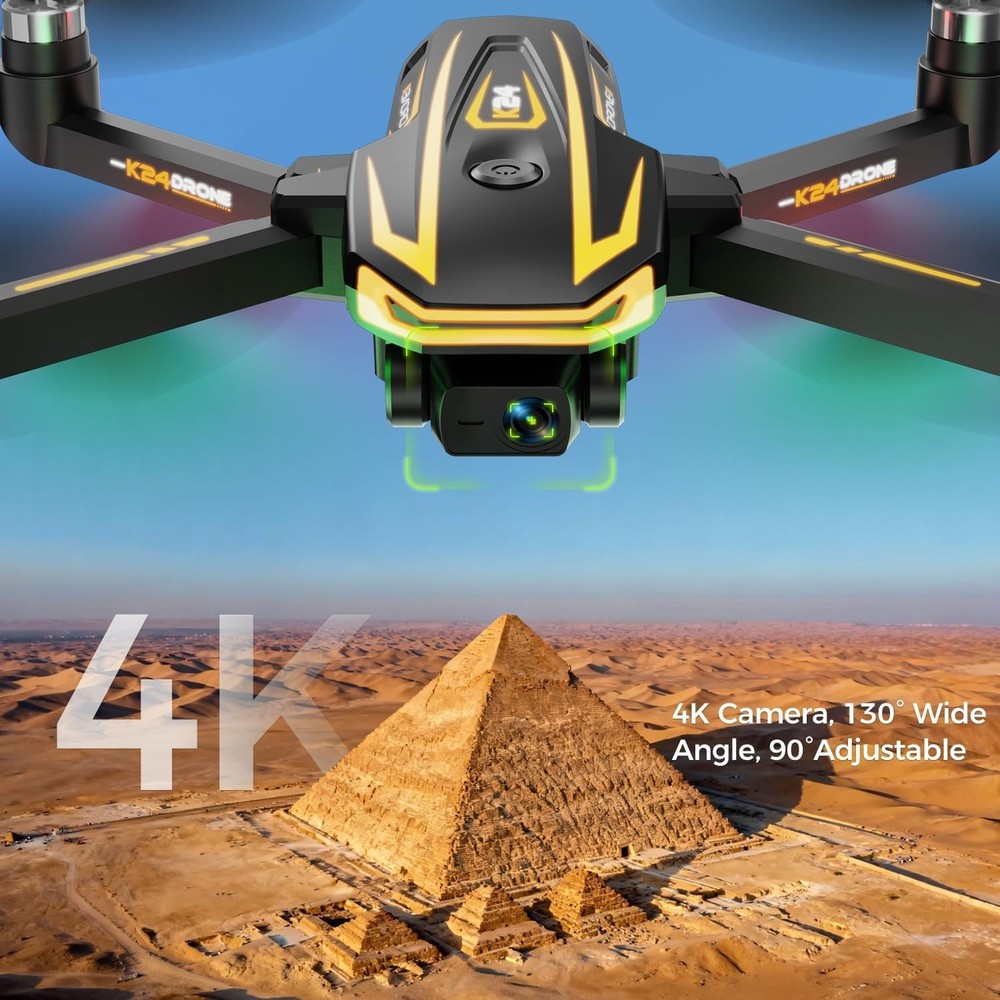 FPV Drone with Camera 4K for Adults,Big Screen on Remote Controller,2 pcs Bat...